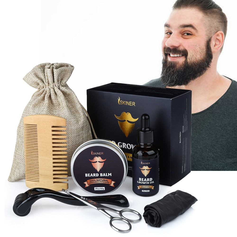 5Pcs/Set Men's Beard Growth Kit Enhancer
