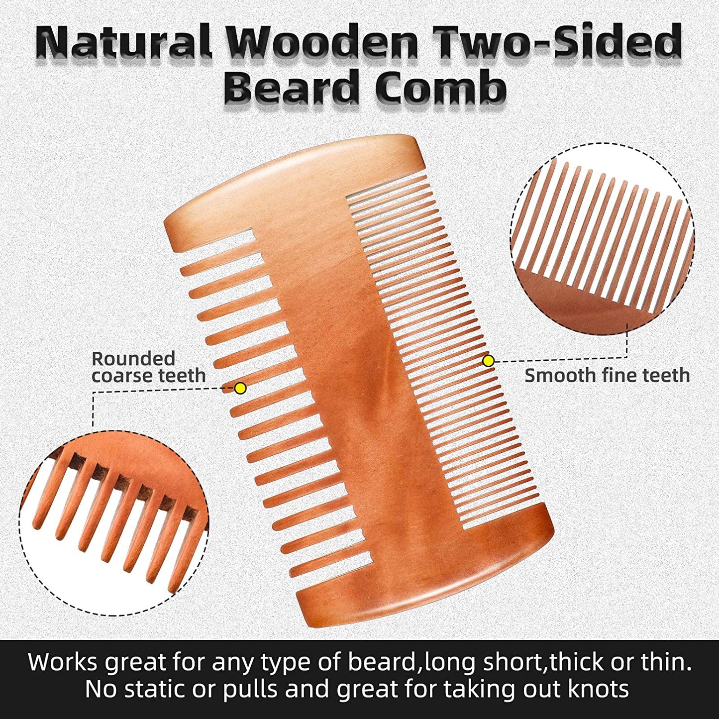 Natural Wood Hair Brush Beard Comb