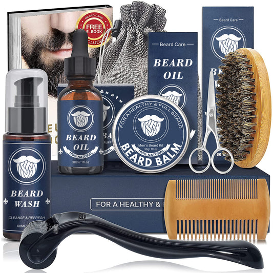 9Pcs/Sets Beard Growth Kit For Men